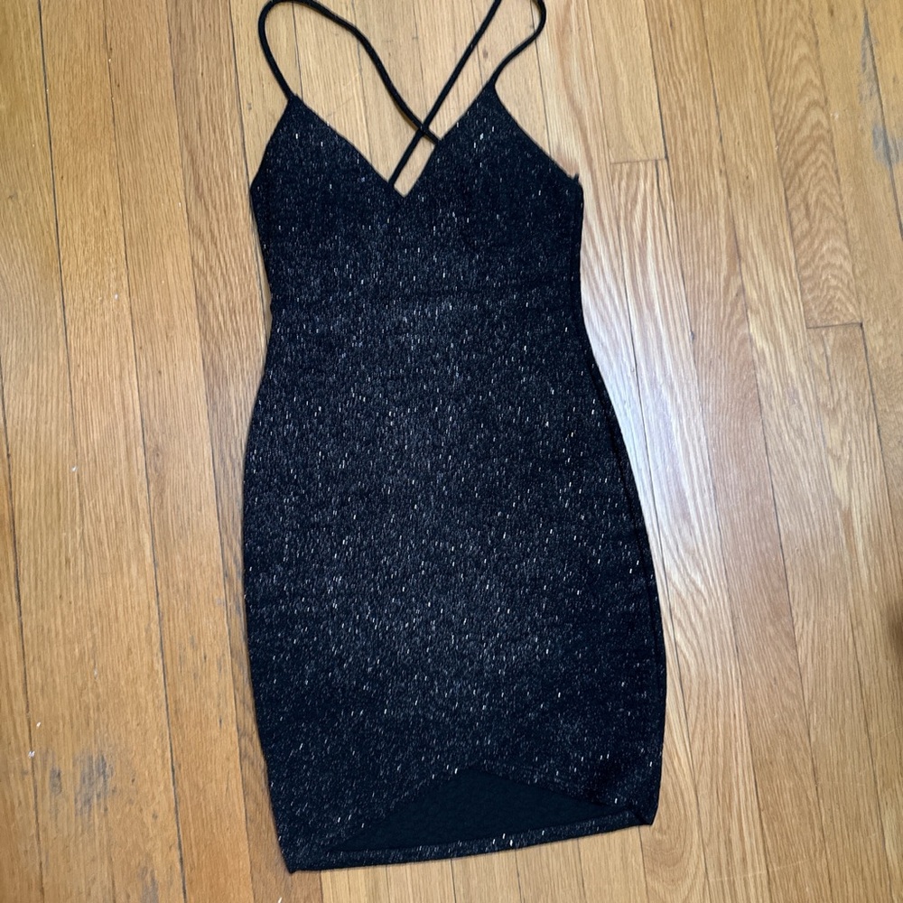 Windsor Black Sparkle Mini Dress